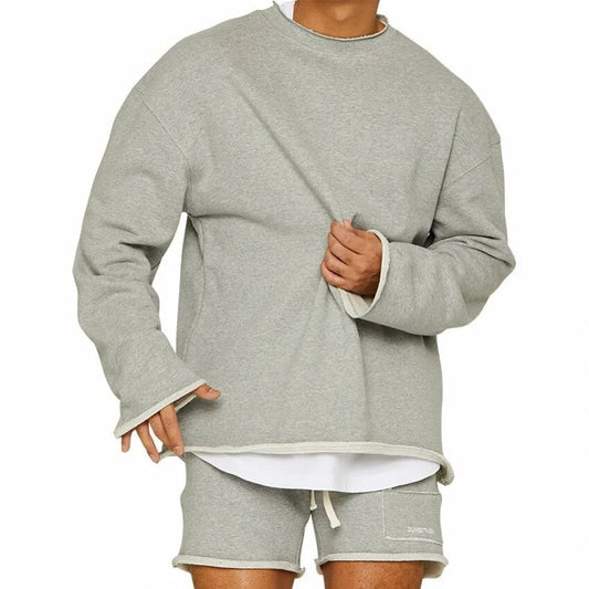 Felpa - Casual - Manica lunga - Camicia basic - Abbigliamento uomo-Grigio-M-Modasso