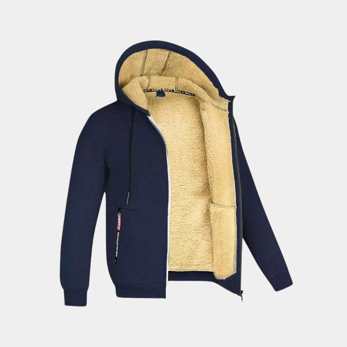 Felpa invernale con cappuccio | Calda | Foderata in pile | Felpa con cappuccio con zip | Giacca con cappuccio da uomo-Modasso
