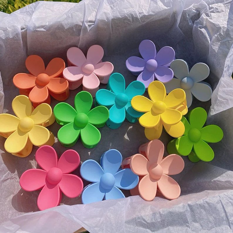 Fermaglio a Fiore per Capelli, Set da Donna-Arcobaleno Completo (12 pz)-Modaso