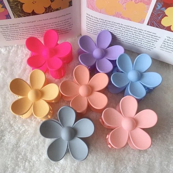 Fermaglio a Fiore per Capelli, Set da Donna-Tinte Tenui (7 pz)-Modaso