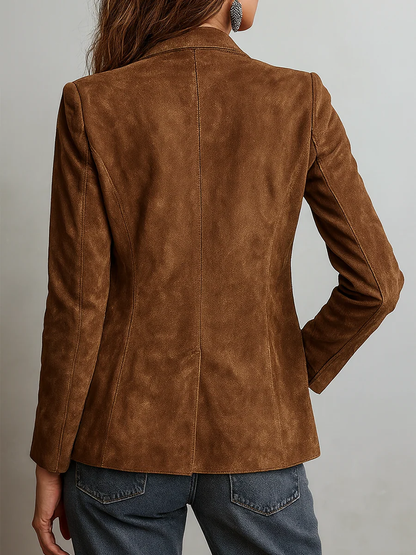 Giacca Scamosciata da Donna, Marrone, Stile Vintage-Modaso