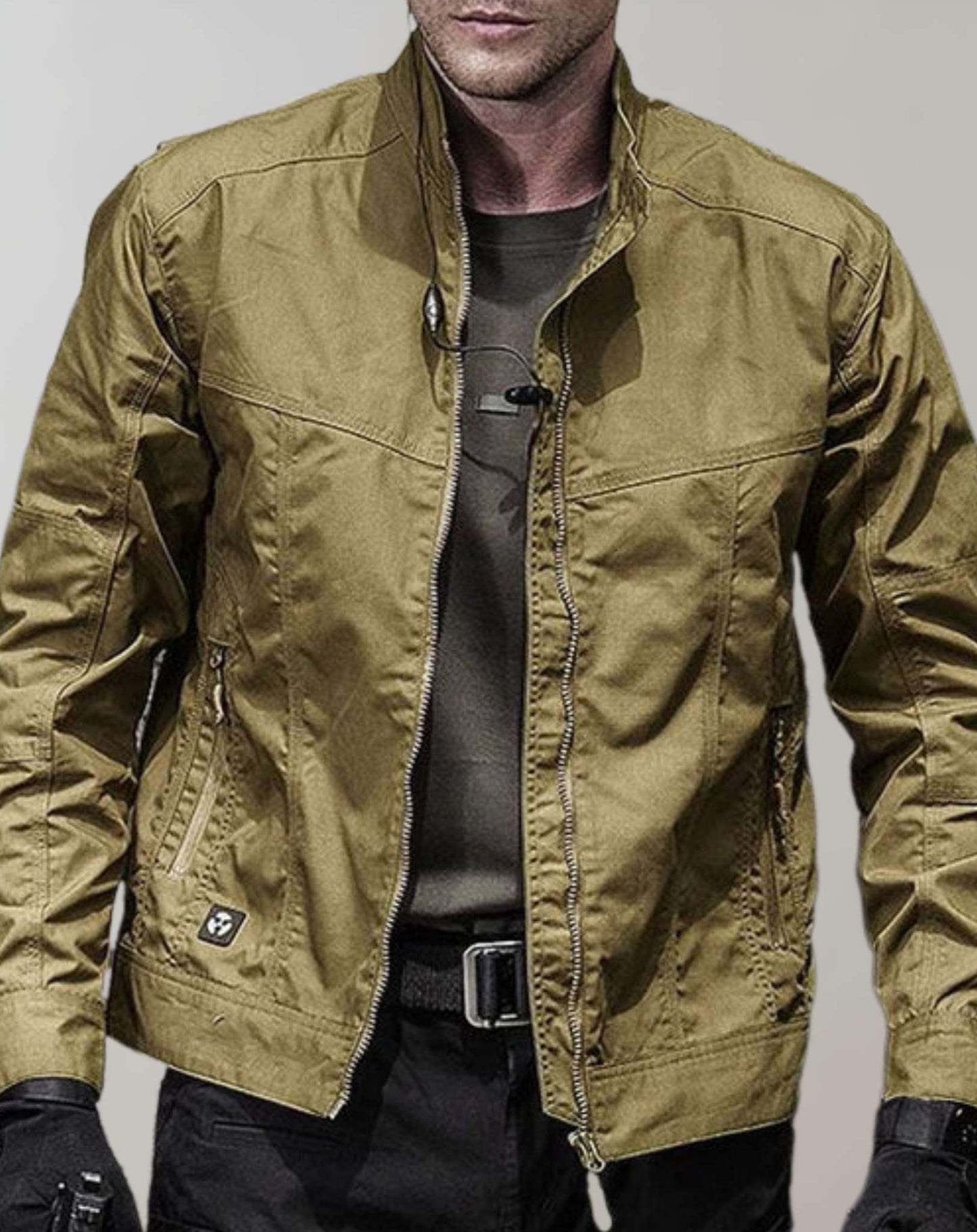 Giacca da uomo - Giacca estiva leggera verde con cerniera-Modasso