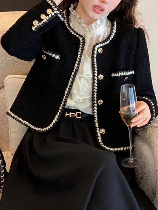 Giacca in tweed - Nero - Vintage - Blazer in tweed - Giacca da donna-Nero-S-Modasso