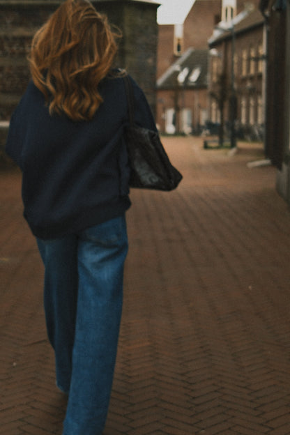 JEANS DONNA A GAMBA LARGA CON VESTIBILITÀ RELAX-Modaso