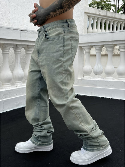 Jeans da Uomo, Baggy, Lavaggio Vintage, Gamba Larga-Modaso