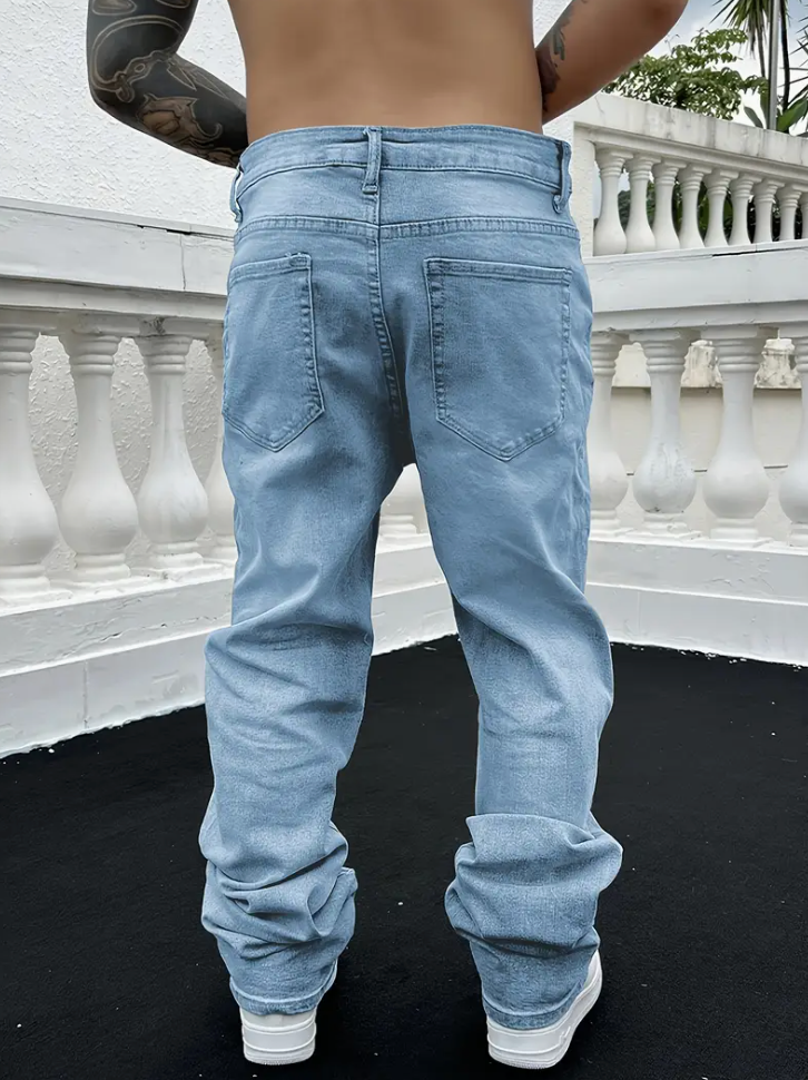 Jeans da Uomo, Baggy, Lavaggio Vintage, Gamba Larga-Modaso