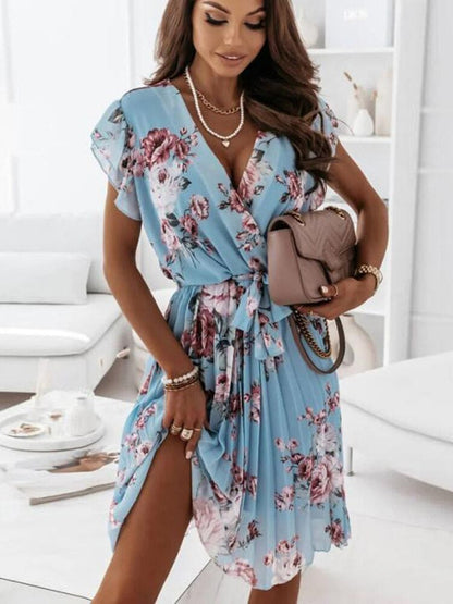 Lea Vestito Floreale, Mostra il tuo lato femminile con il nostro elegante miniabito con volant-Modaso