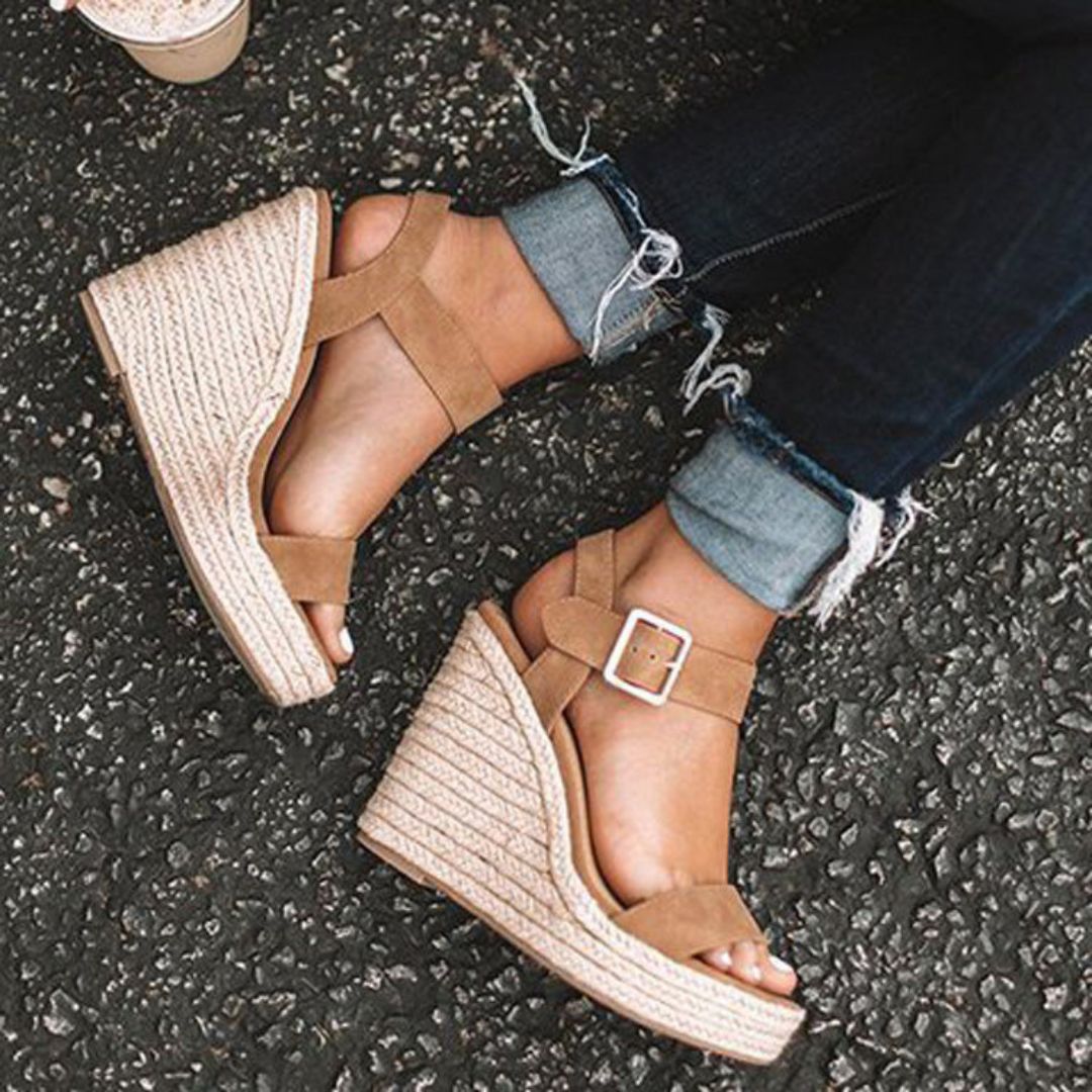 Loscana Sandali con Zeppa, Scarpe Eleganti da Donna con Cintura-Modaso