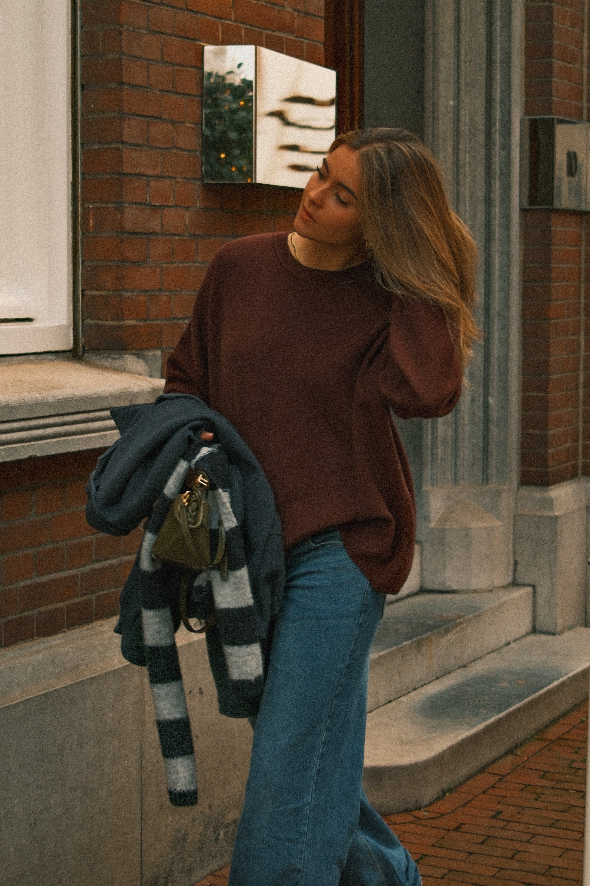 MAGLIONE OVERSIZE DONNA IN MAGLIA BORDEAUX-Modaso