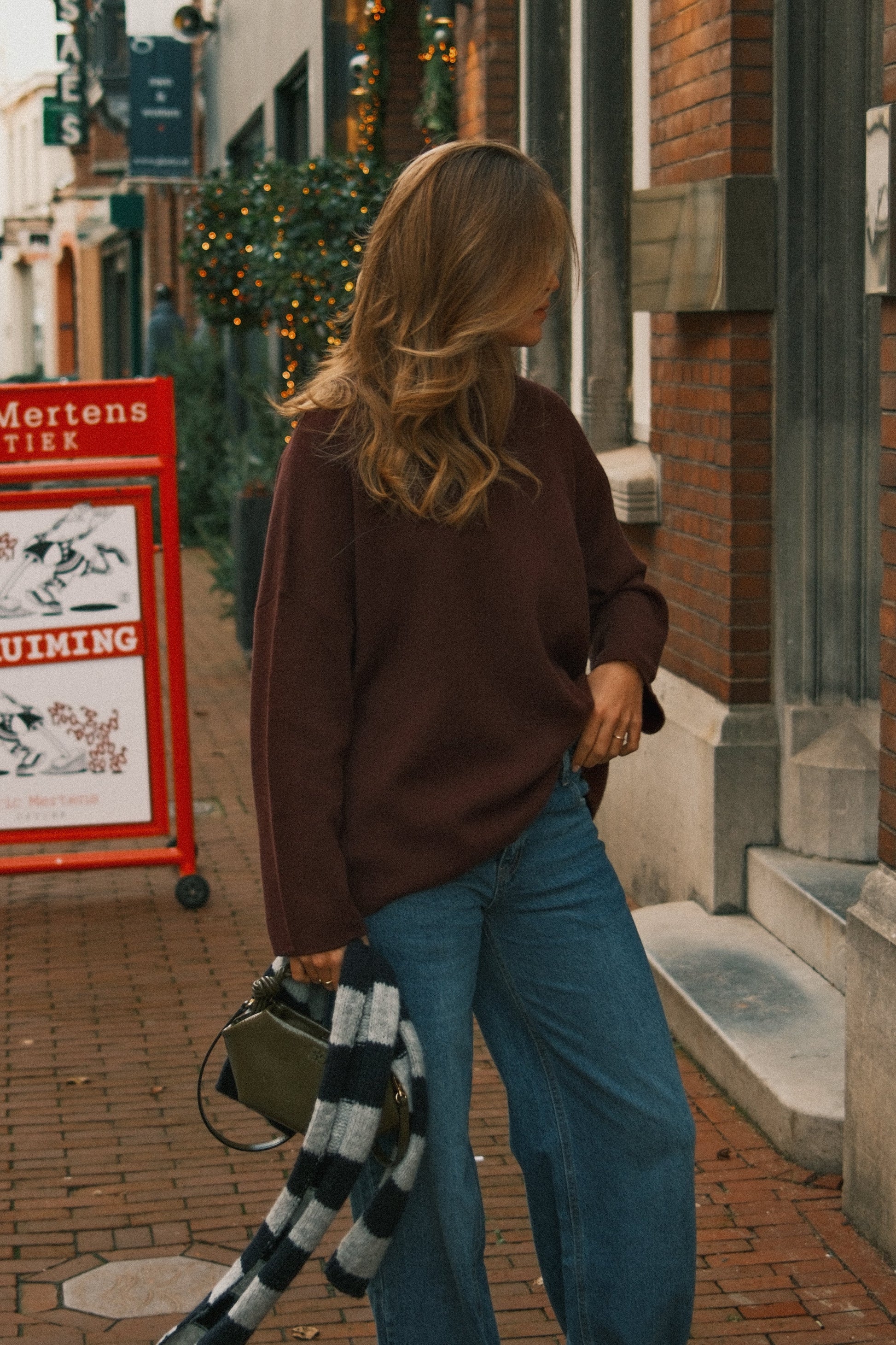 MAGLIONE OVERSIZE DONNA IN MAGLIA BORDEAUX-Modaso