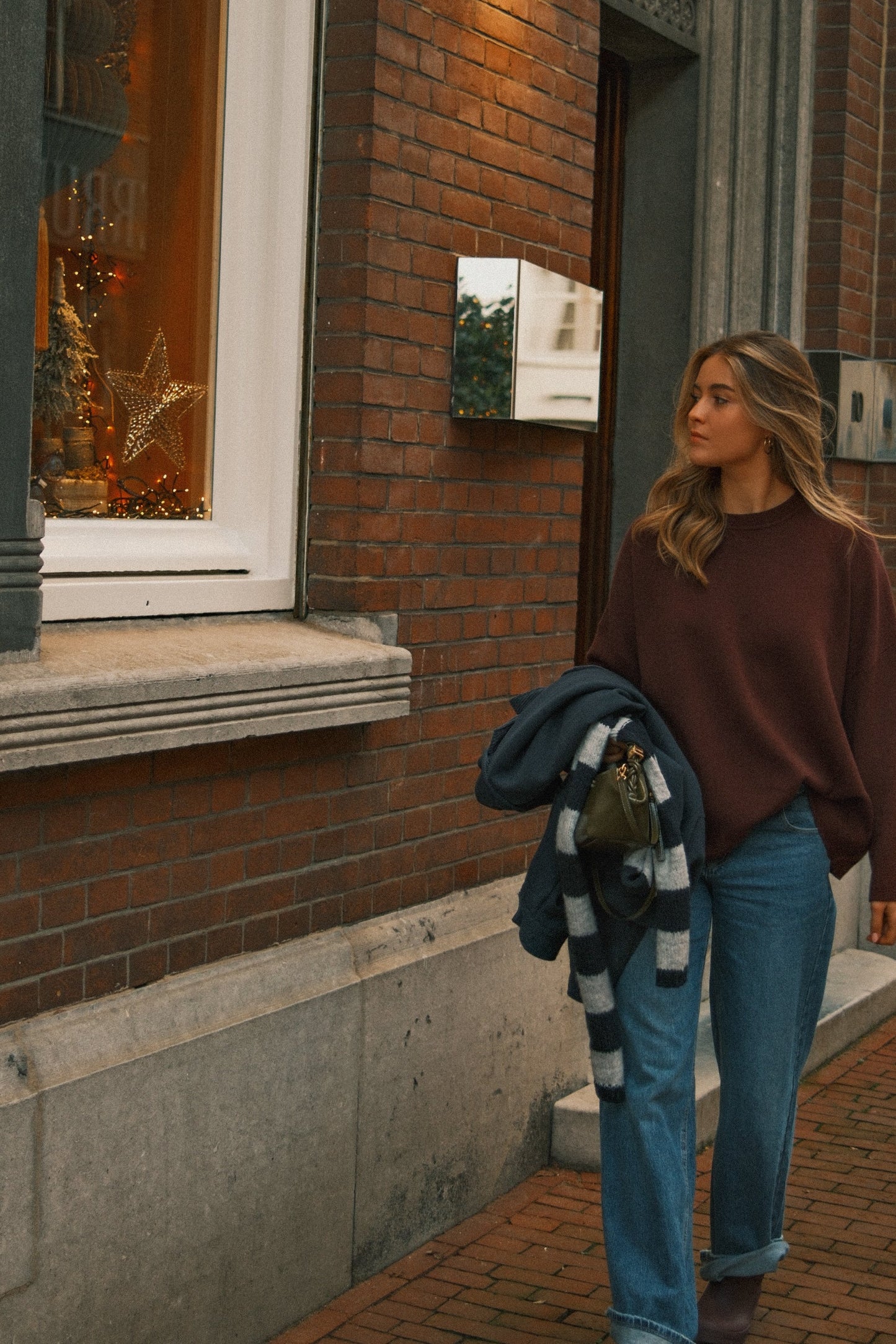 MAGLIONE OVERSIZE DONNA IN MAGLIA BORDEAUX-Modaso