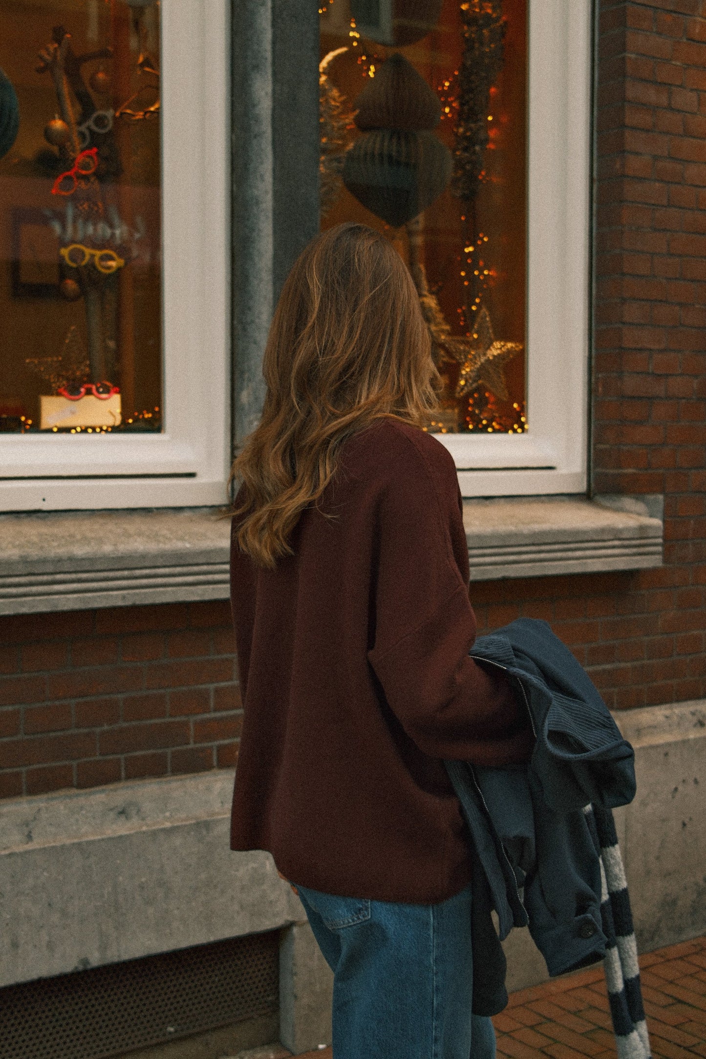 MAGLIONE OVERSIZE DONNA IN MAGLIA BORDEAUX-Modaso