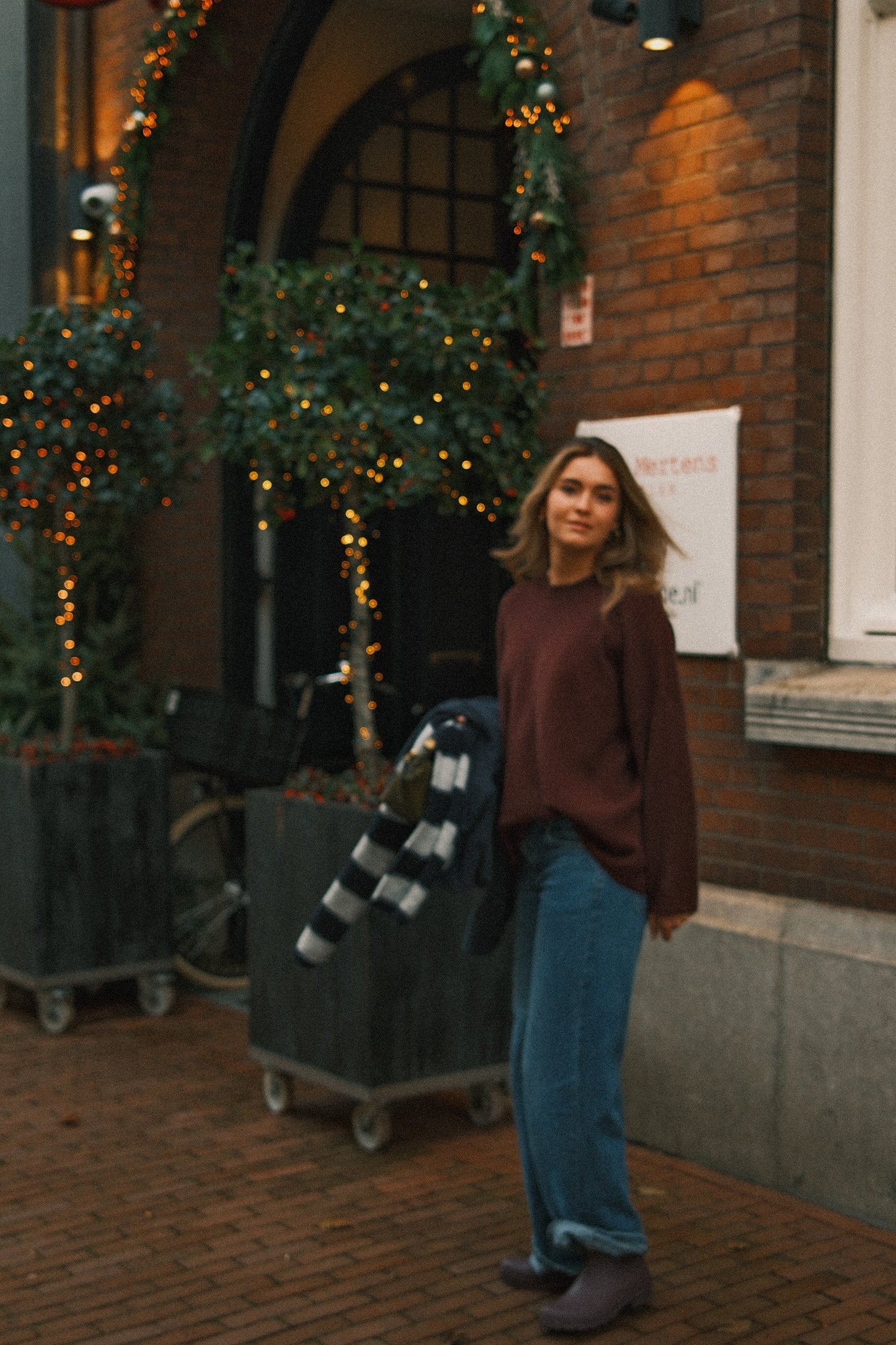 MAGLIONE OVERSIZE DONNA IN MAGLIA BORDEAUX-Modaso