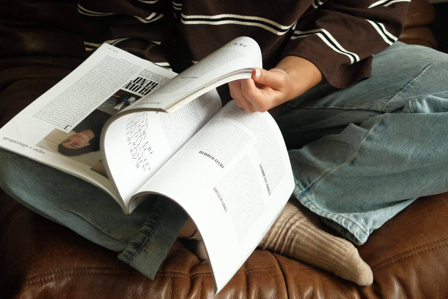 MAGLIONE POLO DONNA MARRONE A RIGHE-Modaso