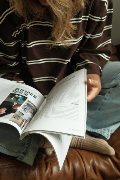 MAGLIONE POLO DONNA MARRONE A RIGHE-Modaso