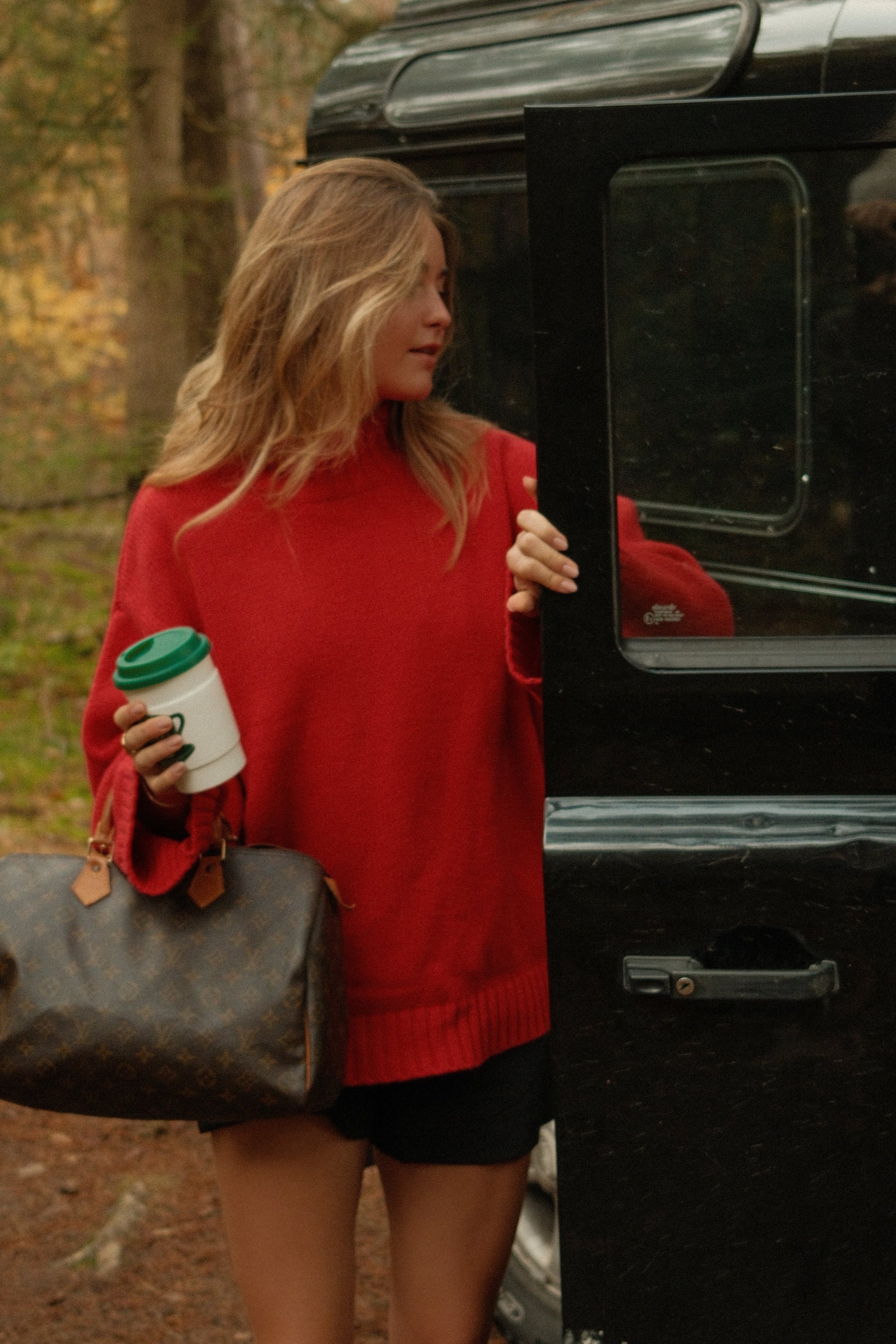 MAGLIONE ROSSO DA DONNA CON COLLO ALTO-Modaso