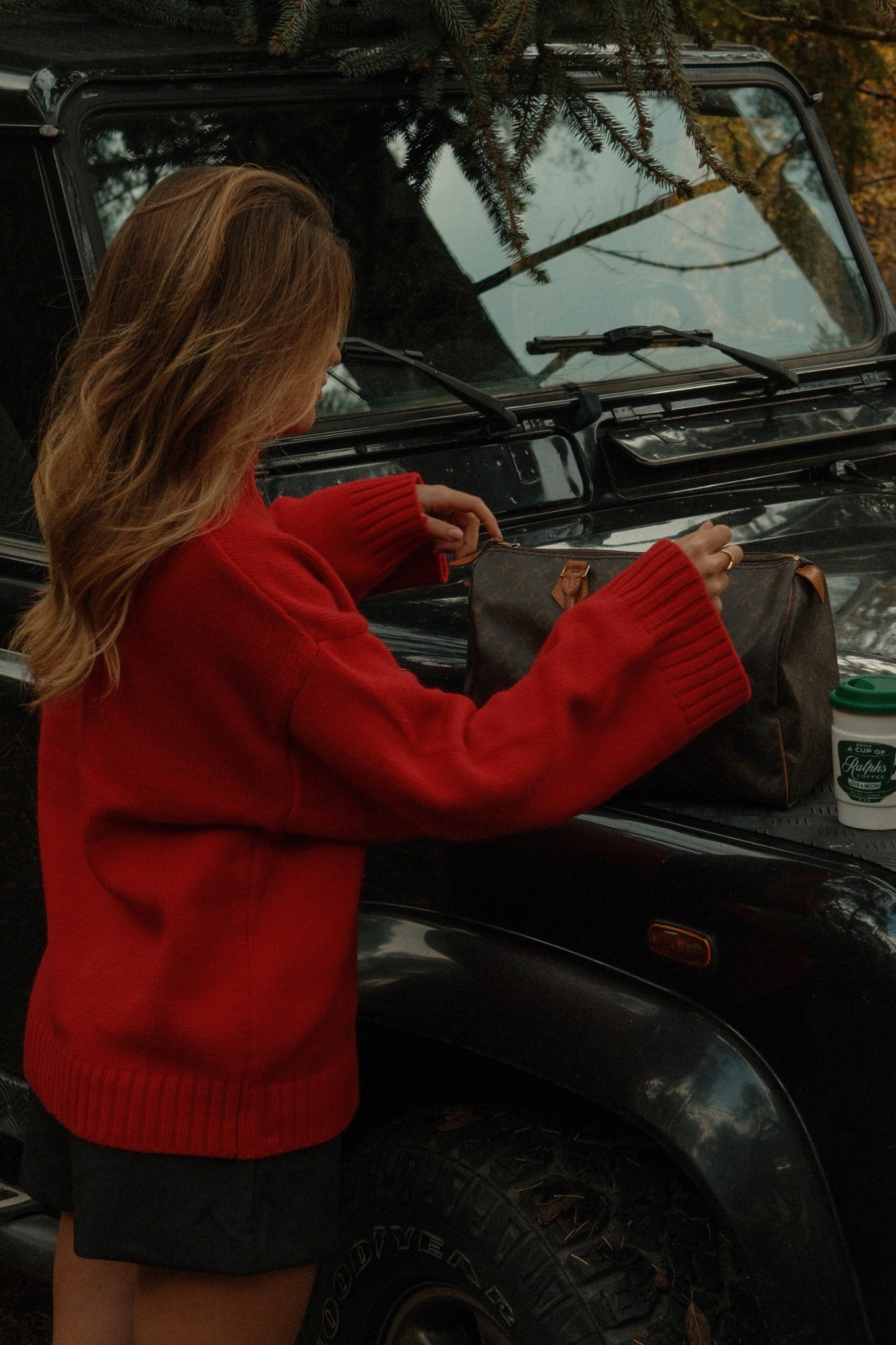 MAGLIONE ROSSO DA DONNA CON COLLO ALTO-Modaso
