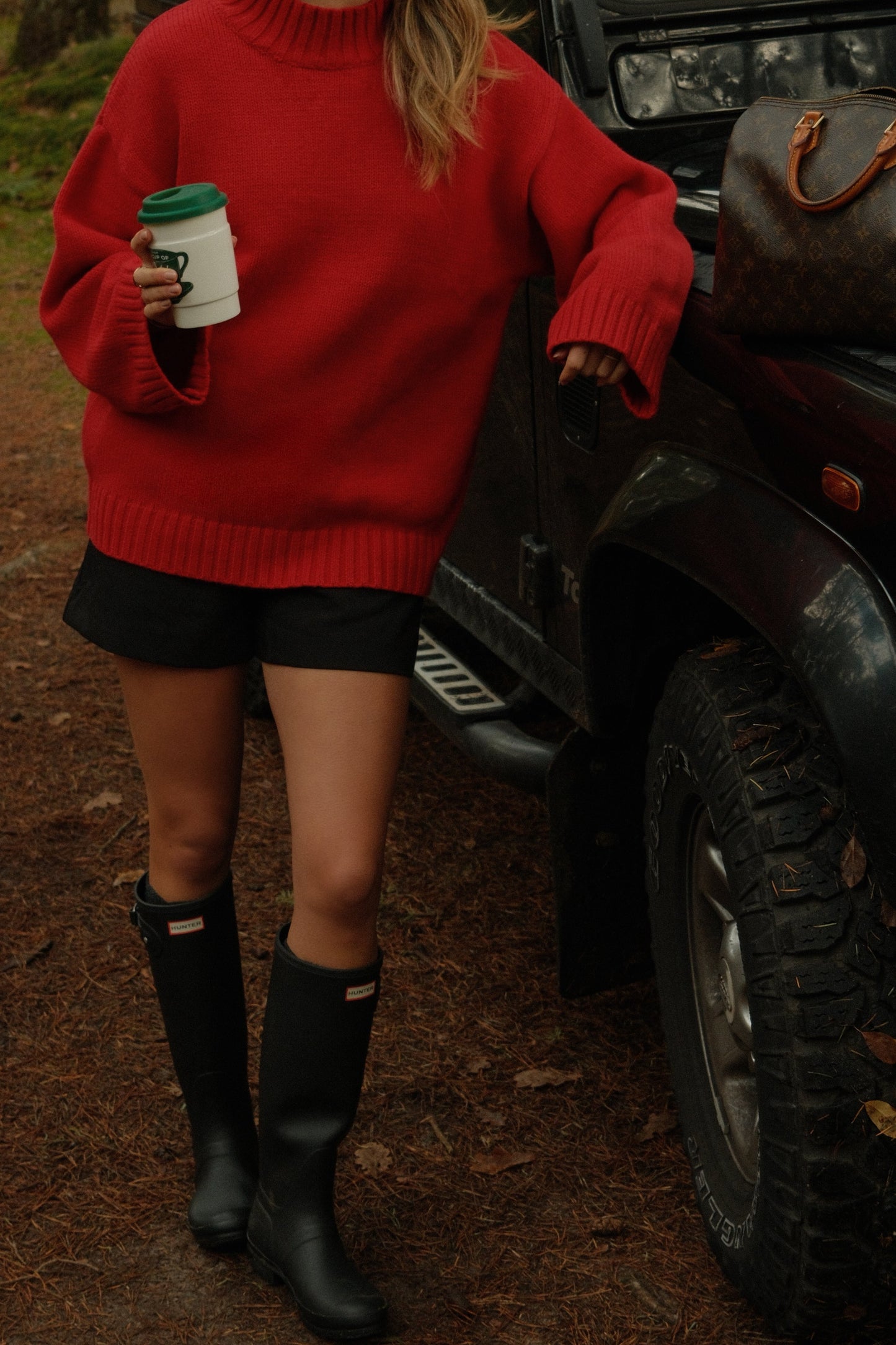 MAGLIONE ROSSO DA DONNA CON COLLO ALTO-Modaso