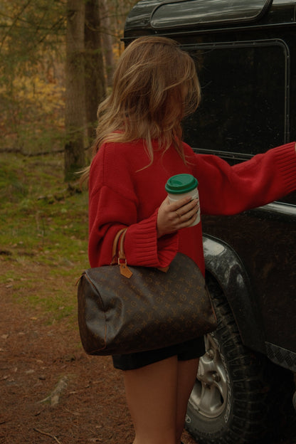 MAGLIONE ROSSO DA DONNA CON COLLO ALTO-Modaso