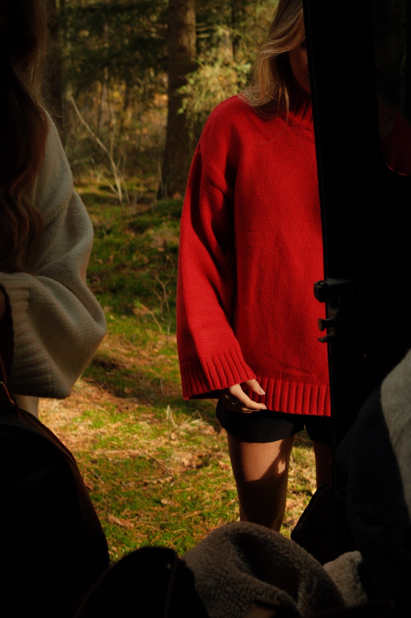 MAGLIONE ROSSO DA DONNA CON COLLO ALTO-Modaso