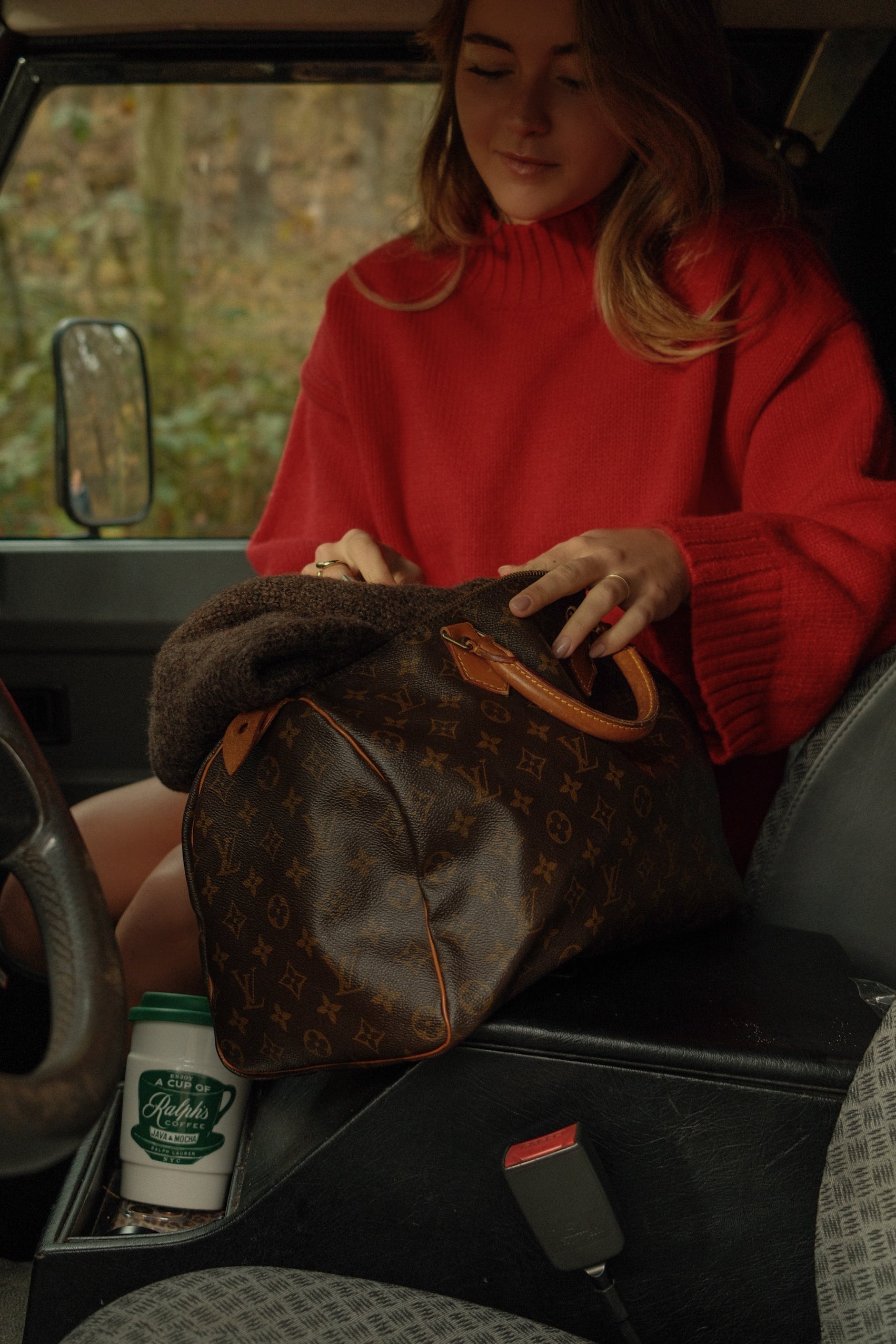 MAGLIONE ROSSO DA DONNA CON COLLO ALTO-Modaso