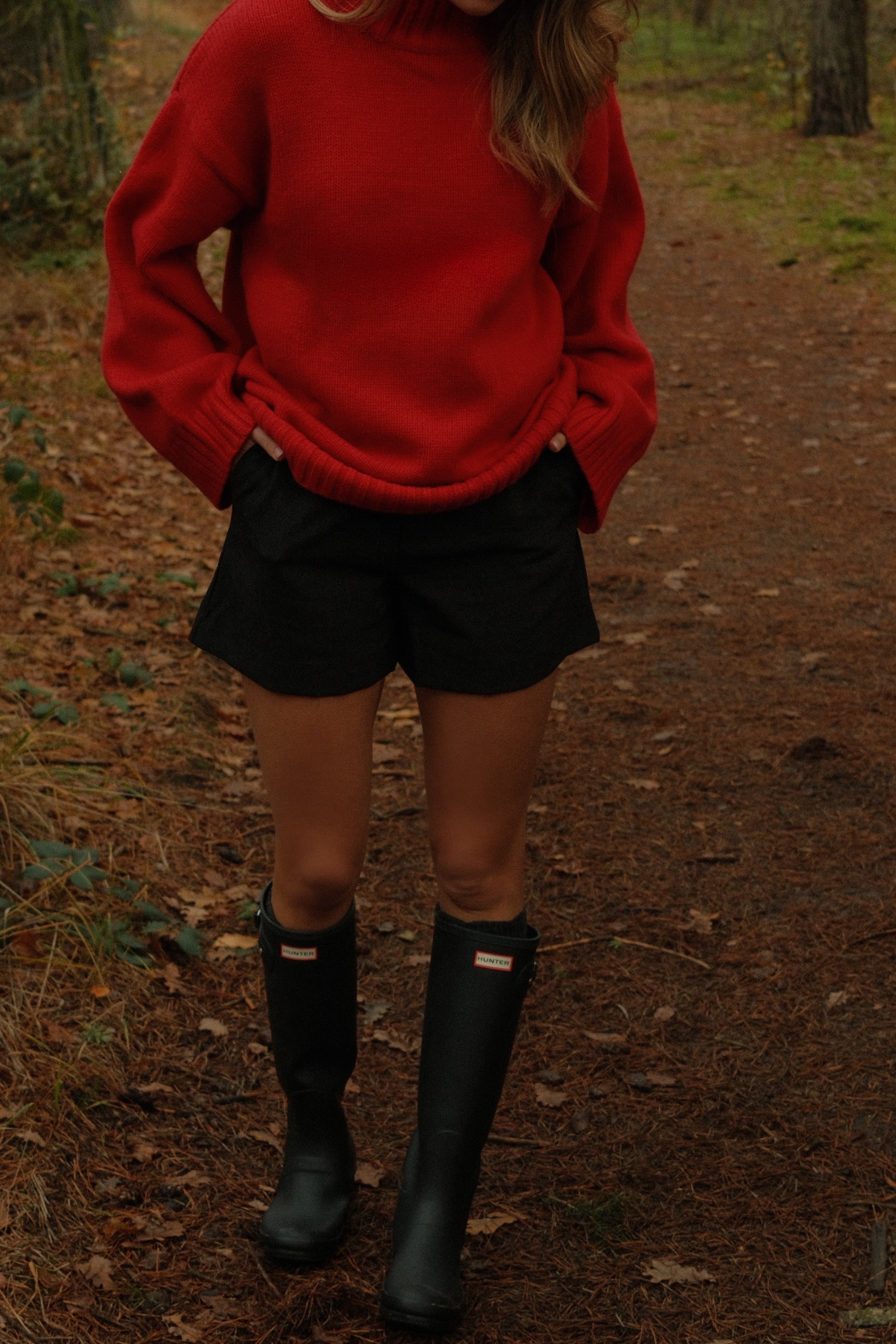 MAGLIONE ROSSO DA DONNA CON COLLO ALTO-Modaso