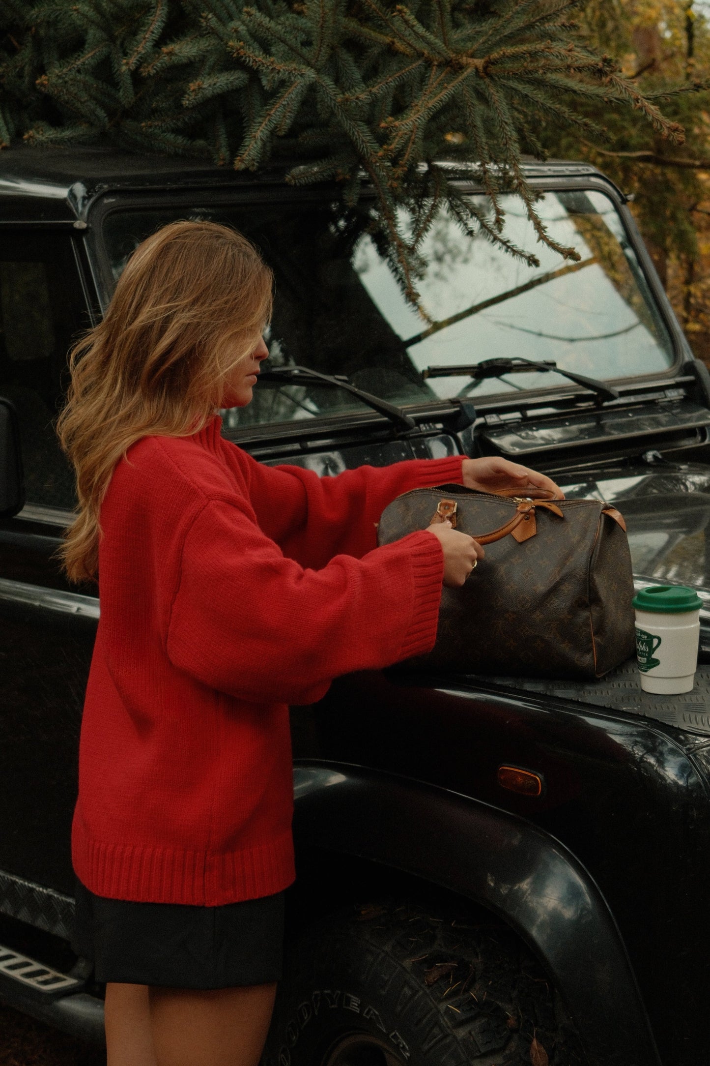 MAGLIONE ROSSO DA DONNA CON COLLO ALTO-Modaso