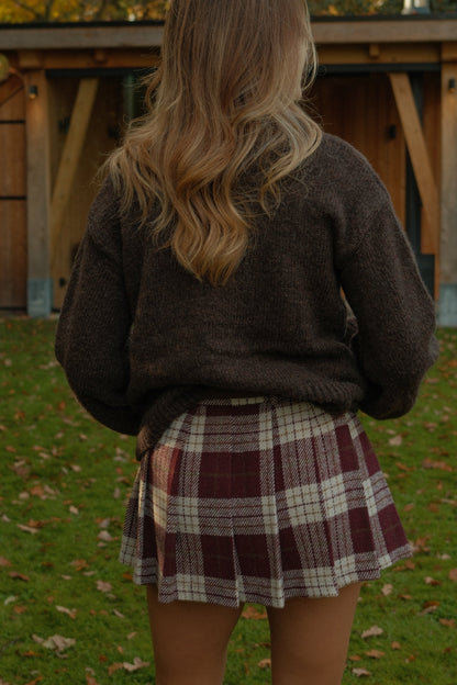 MINIGONNA SCOZZESE ROSSA-Modaso