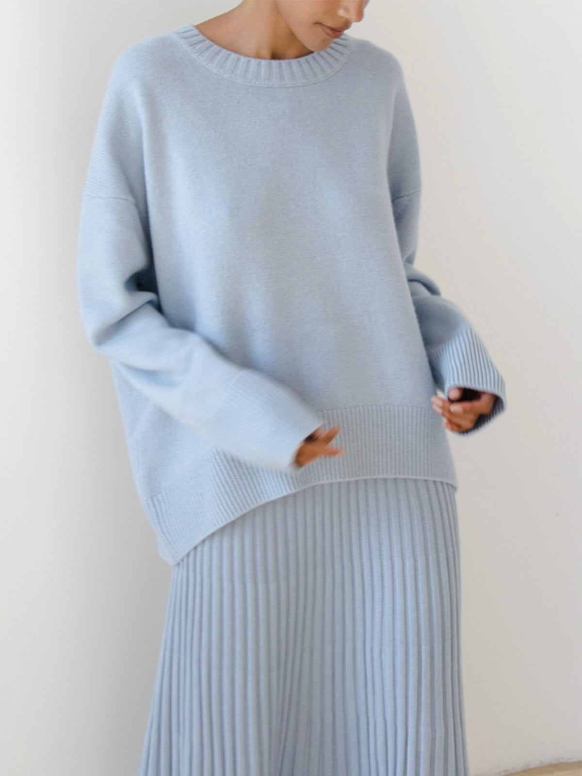 Maglione oversize - Maglione caldo a girocollo da donna-Modasso