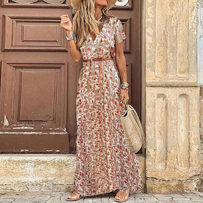 Merel, Abito Boho, Vintage Paisley Maxiabito-Modaso