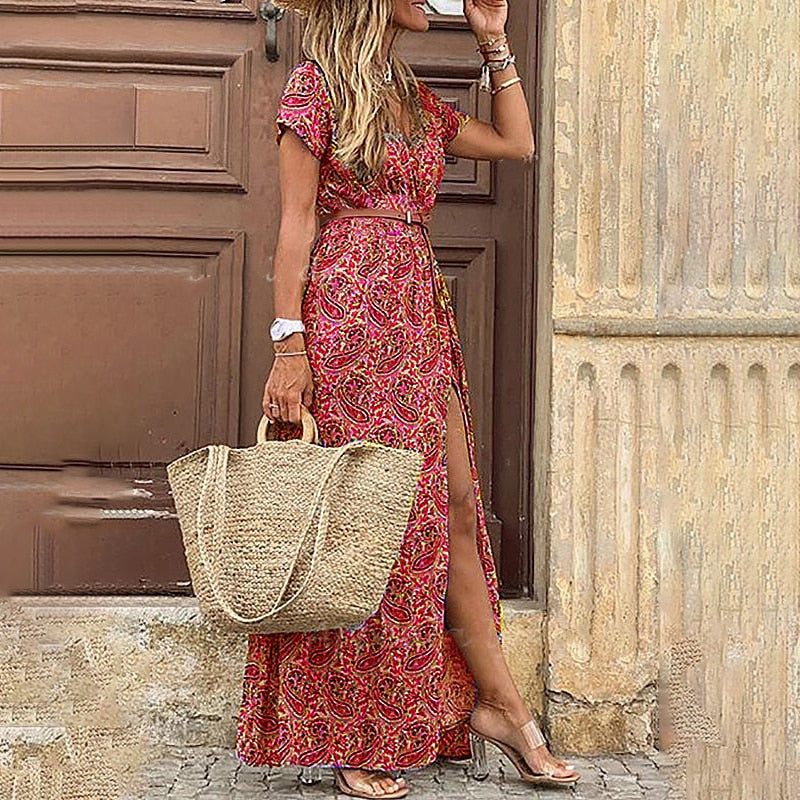 Merel, Abito Boho, Vintage Paisley Maxiabito-Modaso