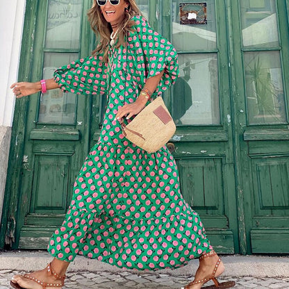 Milena Abito, Abito lungo verde da donna-Modaso