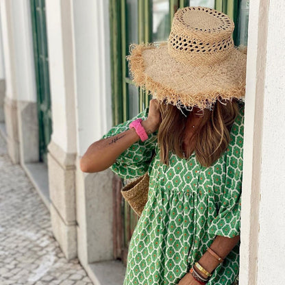 Milena Abito, Abito lungo verde da donna-Modaso