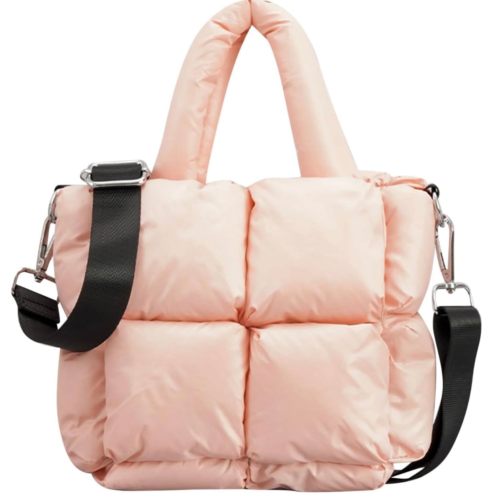 Mini Borsa Tote Puffer Trapuntata da Donna-Rosa-Modaso