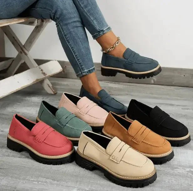 Mocassini Chunky, Comodi, Slip-On, con Plateau, da Donna-Modaso