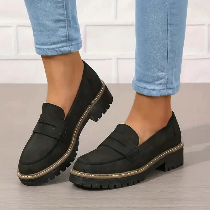 Mocassini Chunky, Comodi, Slip-On, con Plateau, da Donna-Modaso