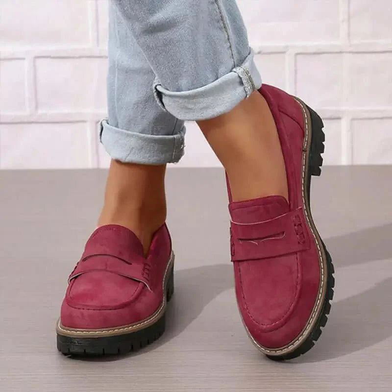 Mocassini Chunky, Comodi, Slip-On, con Plateau, da Donna-Modaso