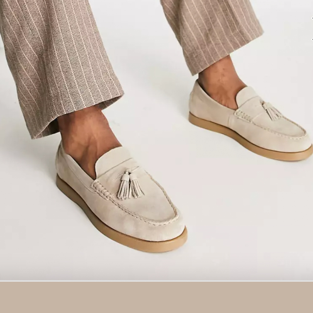 Mocassini da uomo | Beige | Slip-On | Mocassini | Scarpe da uomo-Modaso