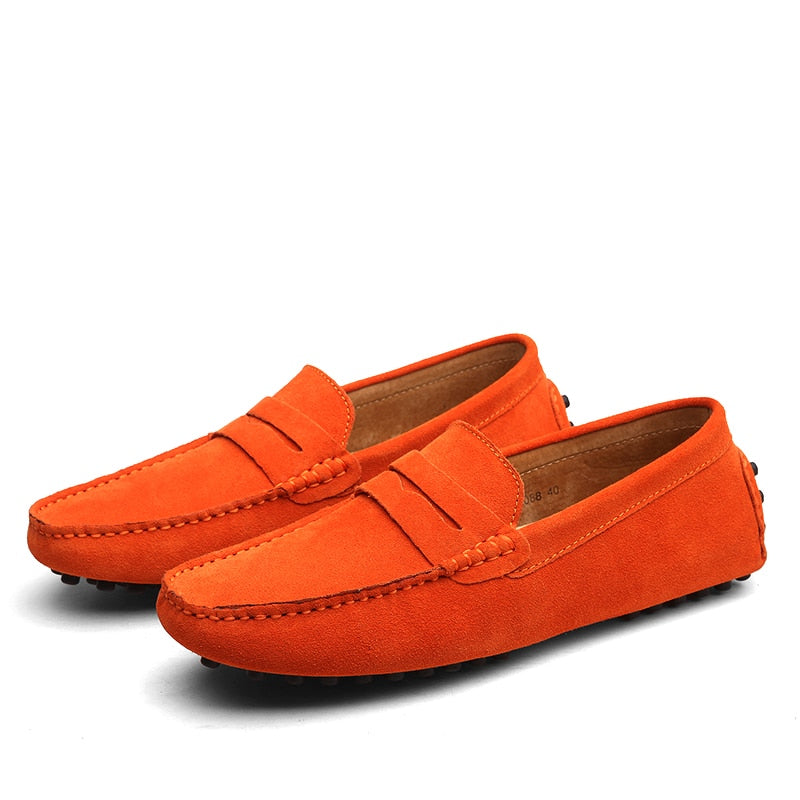 Moda Italiana da Uomo, Loafers Casual in Camoscio da Uomo-Modaso