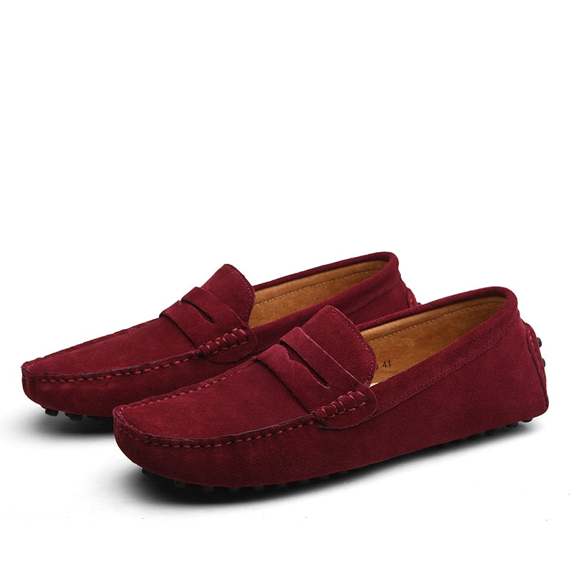 Moda Italiana da Uomo, Loafers Casual in Camoscio da Uomo-Modaso