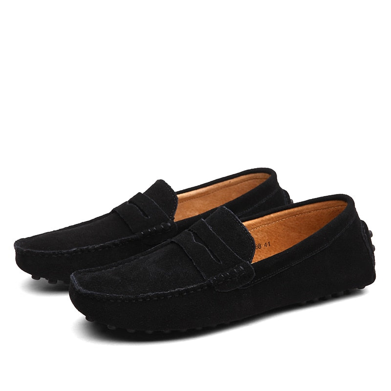 Moda Italiana da Uomo, Loafers Casual in Camoscio da Uomo-Modaso