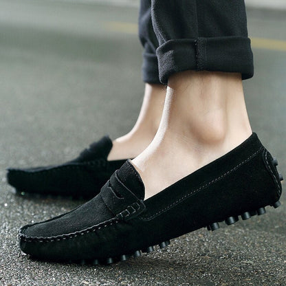Moda Italiana da Uomo, Loafers Casual in Camoscio da Uomo-Modaso