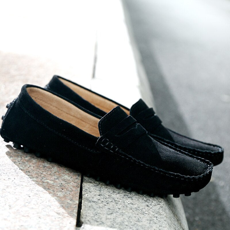 Moda Italiana da Uomo, Loafers Casual in Camoscio da Uomo-Modaso