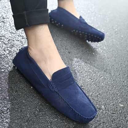 Moda Italiana da Uomo, Loafers Casual in Camoscio da Uomo-Modaso