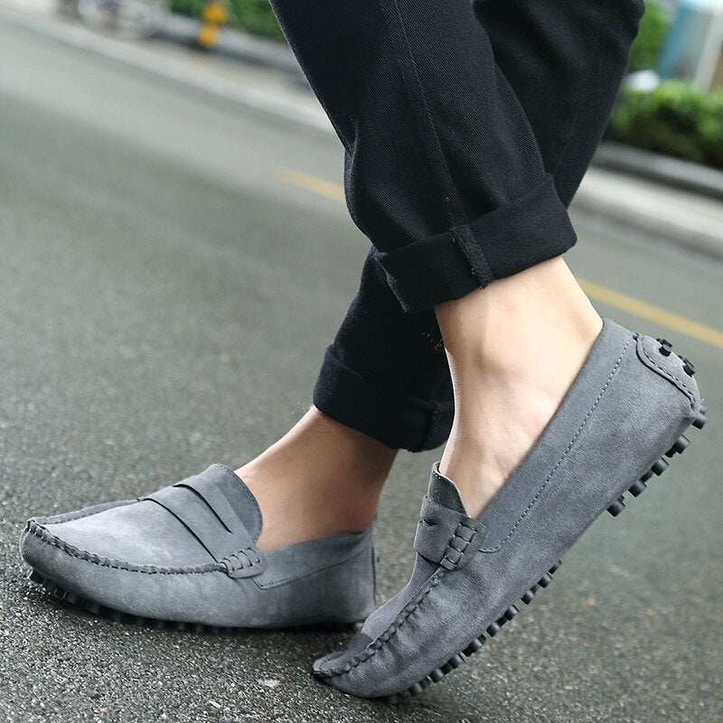Moda Italiana da Uomo, Loafers Casual in Camoscio da Uomo-Modaso