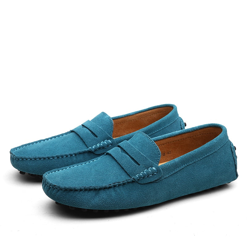 Moda Italiana da Uomo, Loafers Casual in Camoscio da Uomo-Modaso