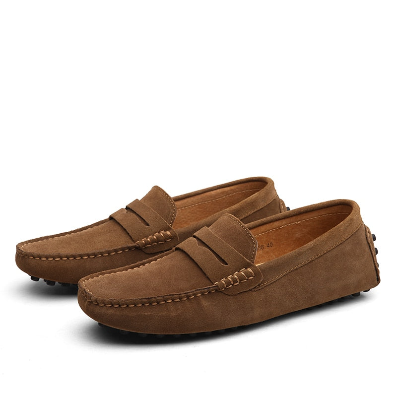 Moda Italiana da Uomo, Loafers Casual in Camoscio da Uomo-Modaso