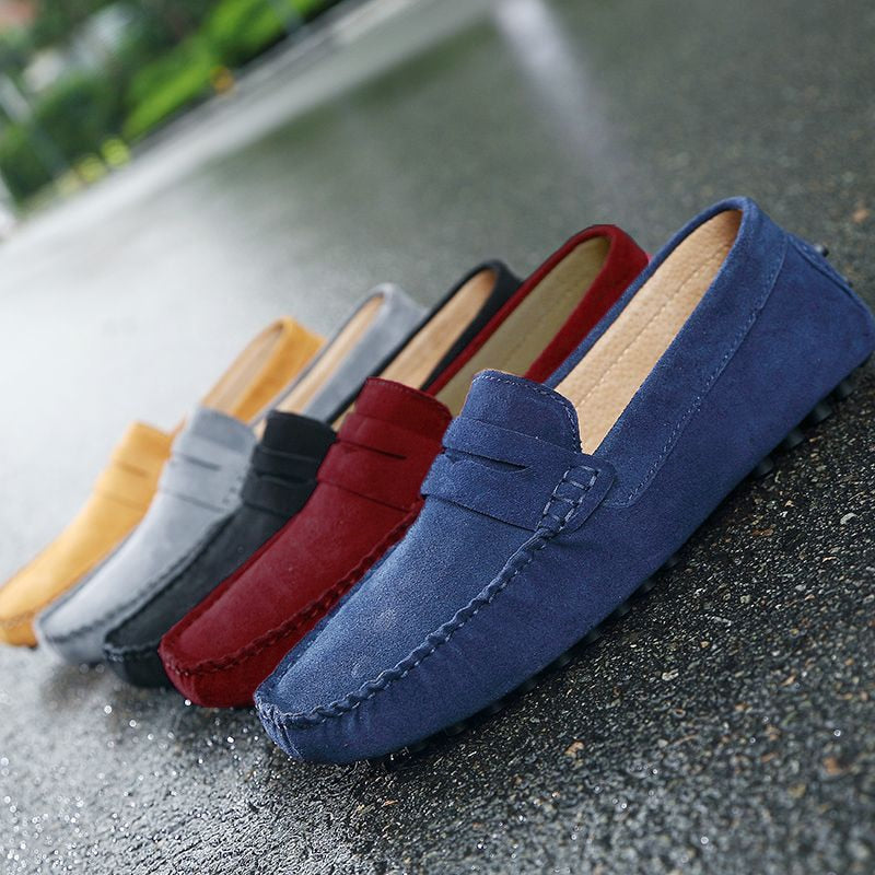 Moda Italiana da Uomo, Loafers Casual in Camoscio da Uomo-Modaso