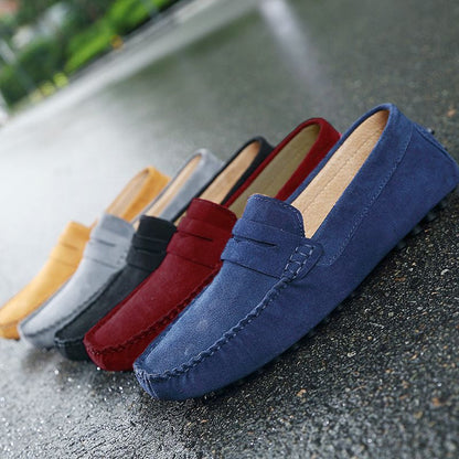 Moda Italiana da Uomo, Loafers Casual in Camoscio da Uomo-Modaso