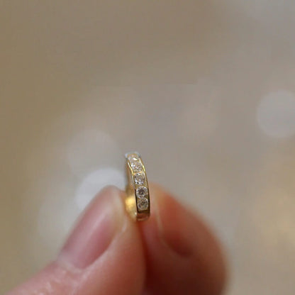 Orecchini a Cerchietto con Pavé, Placcati Oro 14K-Modaso